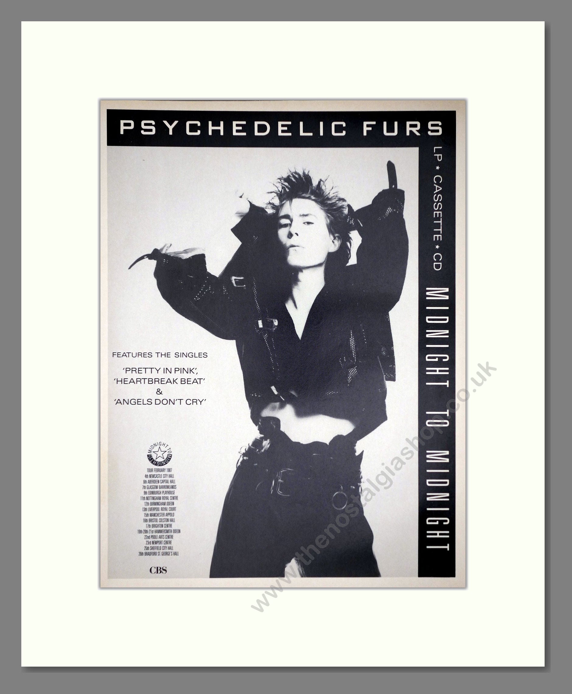 Psychedelic Furs (The) - Midnight To Midnight. Vintage Advert 1987 (ref AD64764)