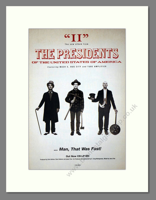 Presidents Of The United States Of America (The) - II. Vintage Advert 1996 (ref AD64768)