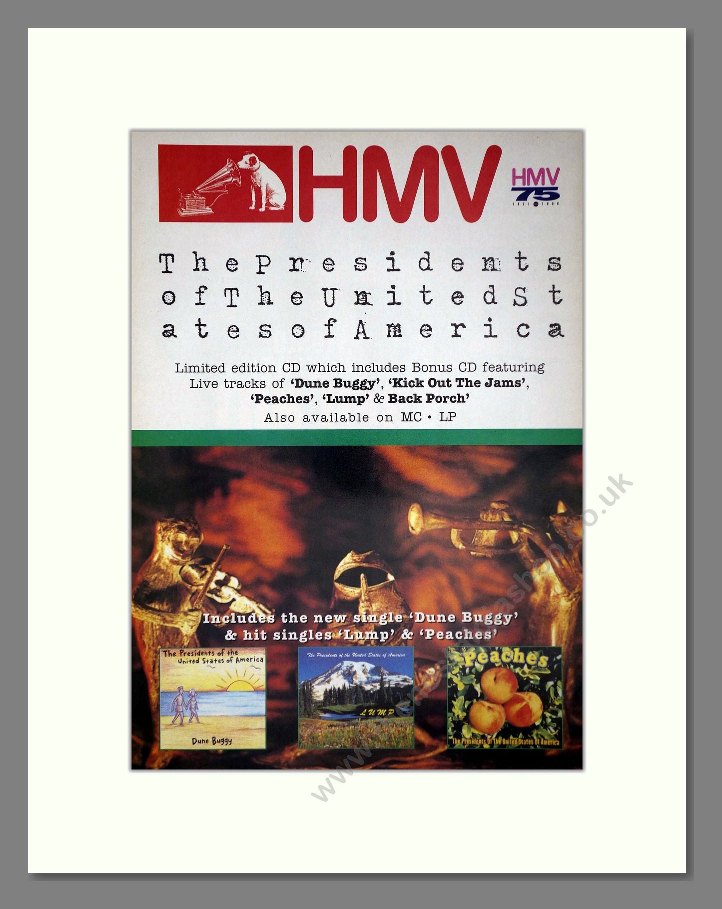 Presidents Of The United States Of America (The) - 3 Albums. Vintage Advert 1998 (ref AD64770)