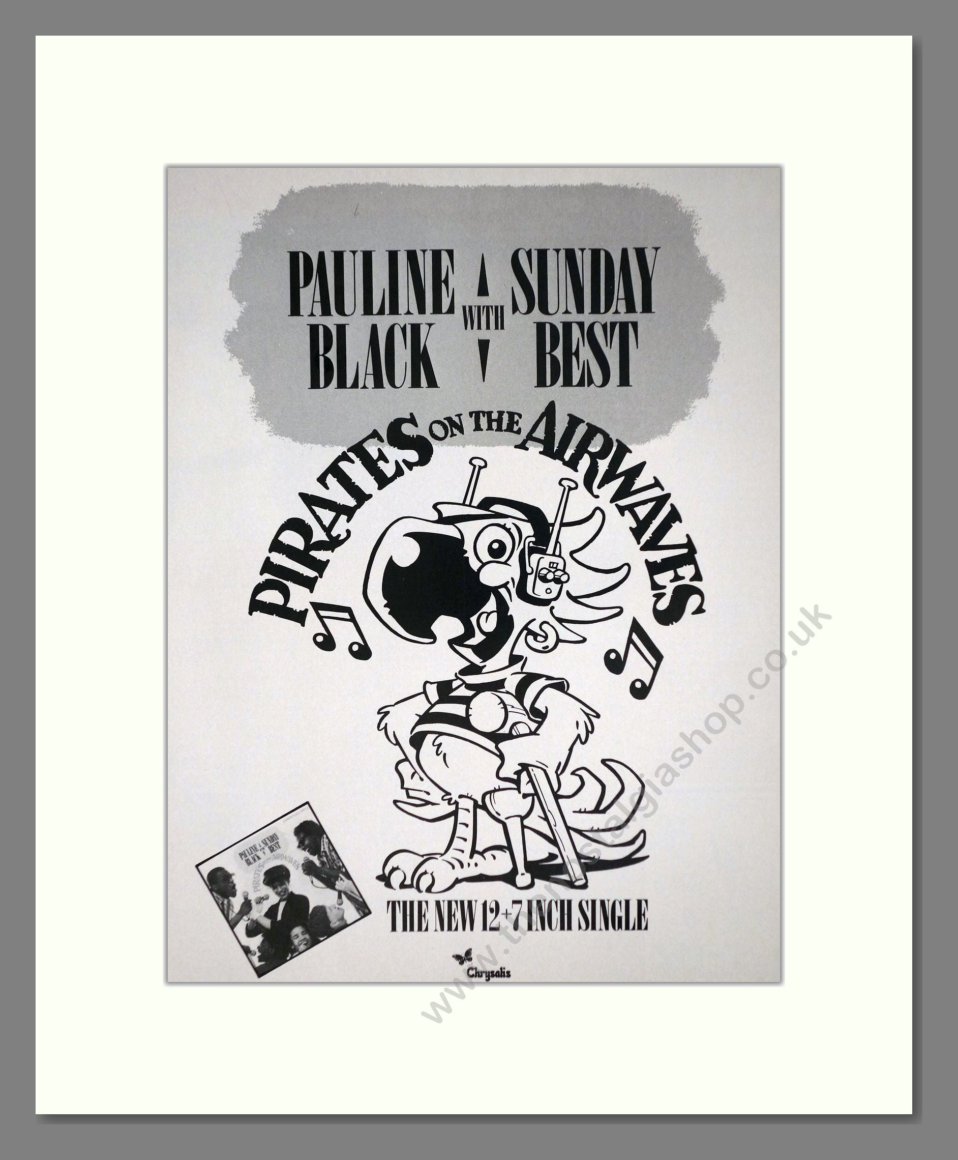 Pauline Black With Sunday Best - Pirates Of The Airwaves. Vintage Advert 1984 (ref AD64782)