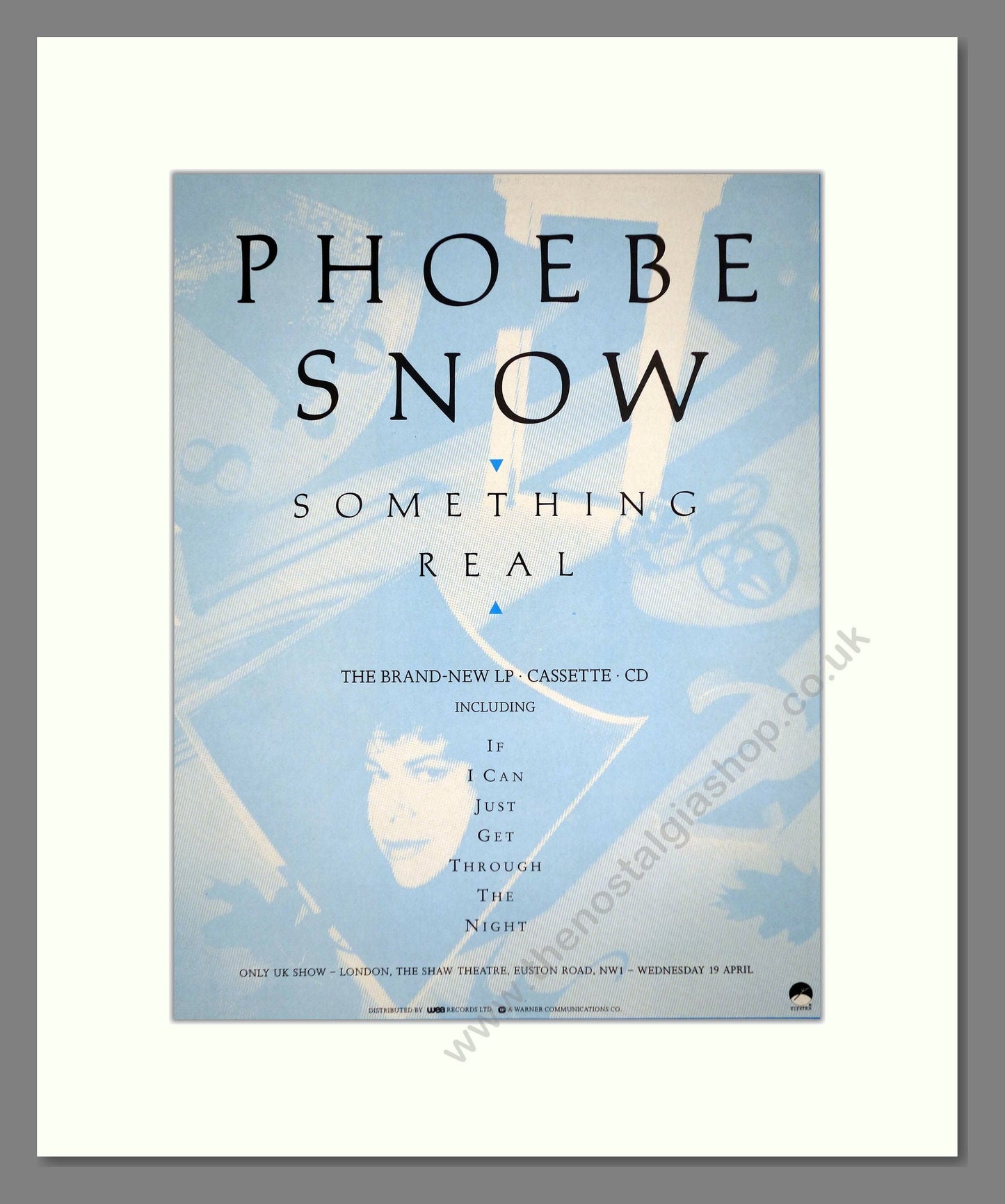 Phoebe Snow - Something Real. Vintage Advert 1989 (ref AD64793)