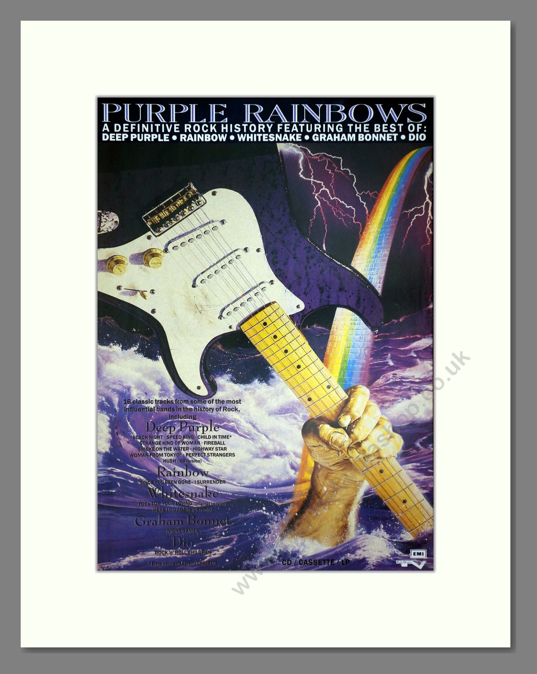 Various Artists - Purple Rainbows. Vintage Advert 1991 (ref AD64795)