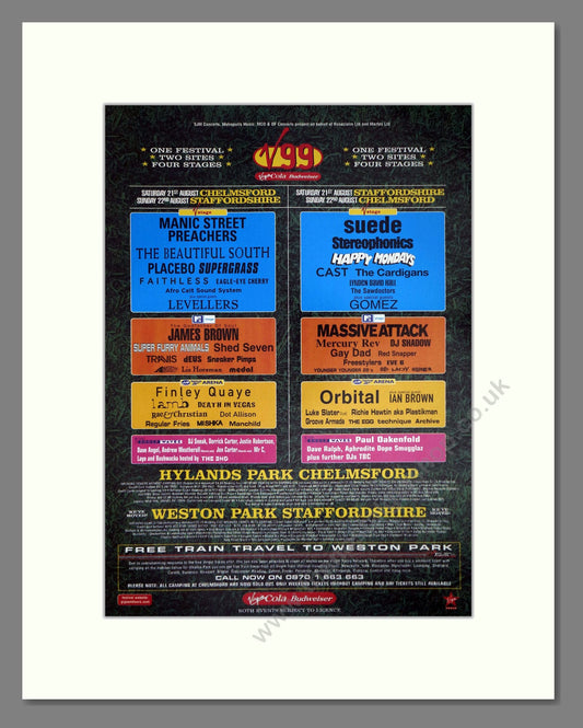 V99 Festival - Line Up. Vintage Advert 1999 (ref AD64808)