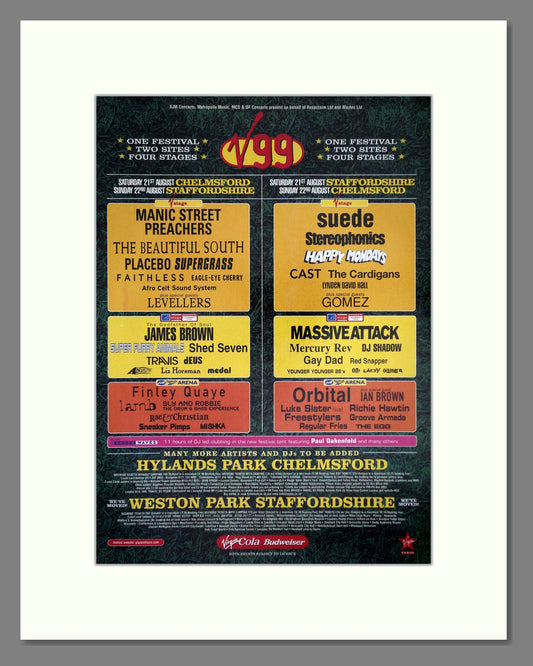 V99 Festival - Line Up. Vintage Advert 1999 (ref AD64809)