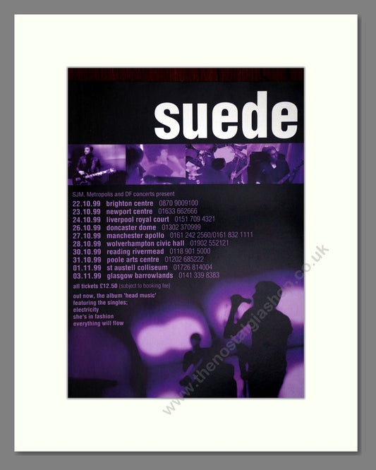 Suede - UK Tour. Vintage Advert 1999 (ref AD64810)