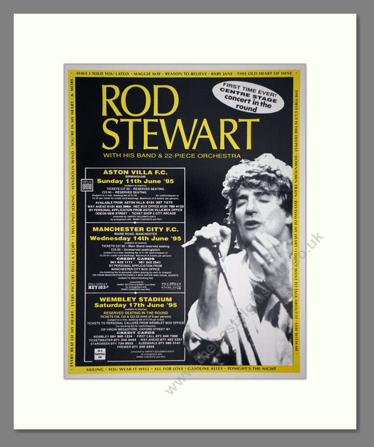 Rod Stewart - UK Tour. Vintage Advert 1995 (ref AD64823)