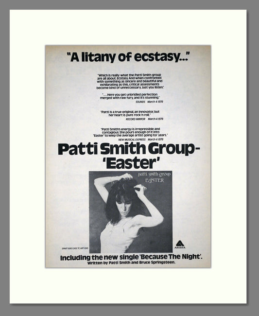 Patti Smith - Easter. Vintage Advert 1978 (ref AD64825)