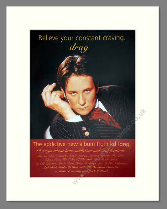 KD Lang - Drag. Vintage Advert 1997 (ref AD64832)