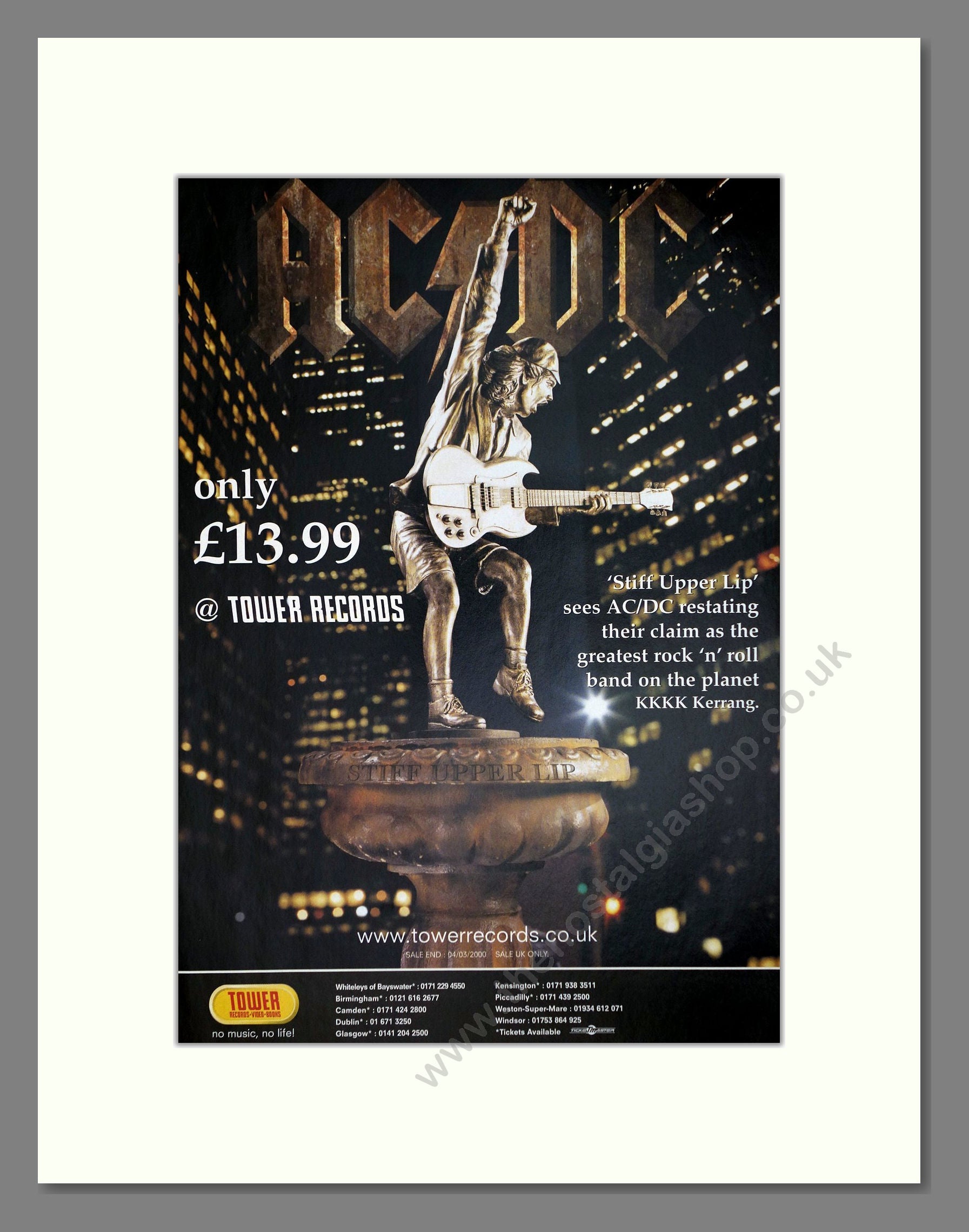 AC / DC - Stiff Upper Lip. Vintage Advert 2000 (ref AD64835)