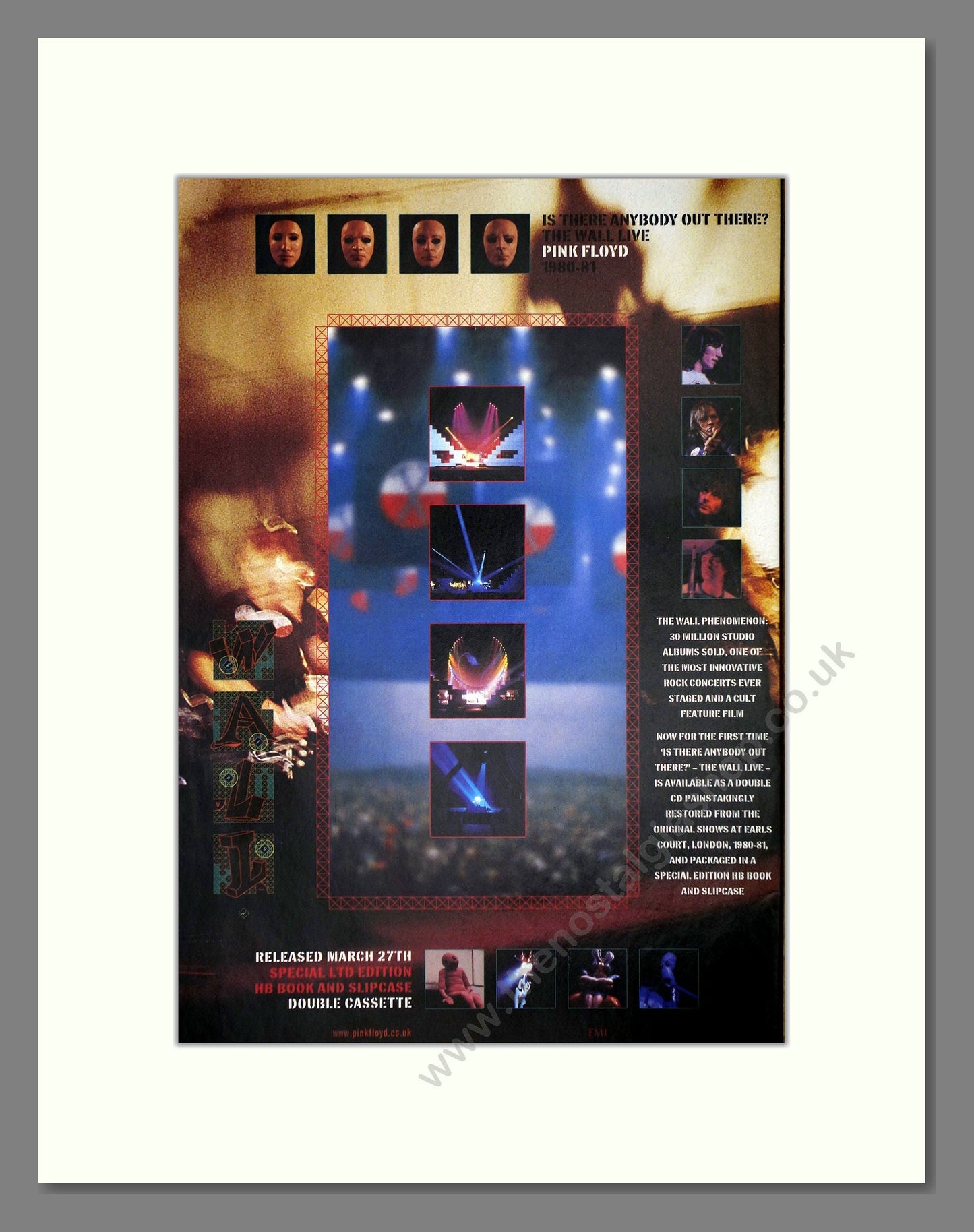 Pink Floyd - The Wall Live. Vintage Advert 2000 (ref AD64839)