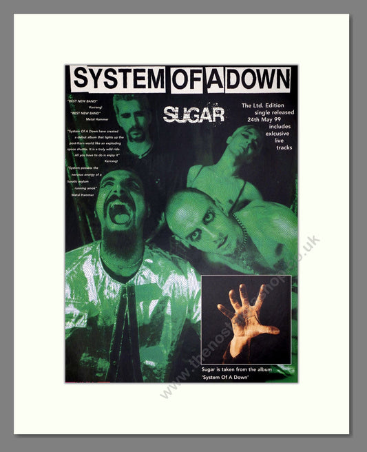 System Of A Down - Sugar. Vintage Advert 1999 (ref AD64840)
