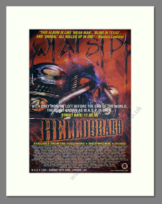 WASP - Helldorado. Vintage Advert 1999 (ref AD64841)