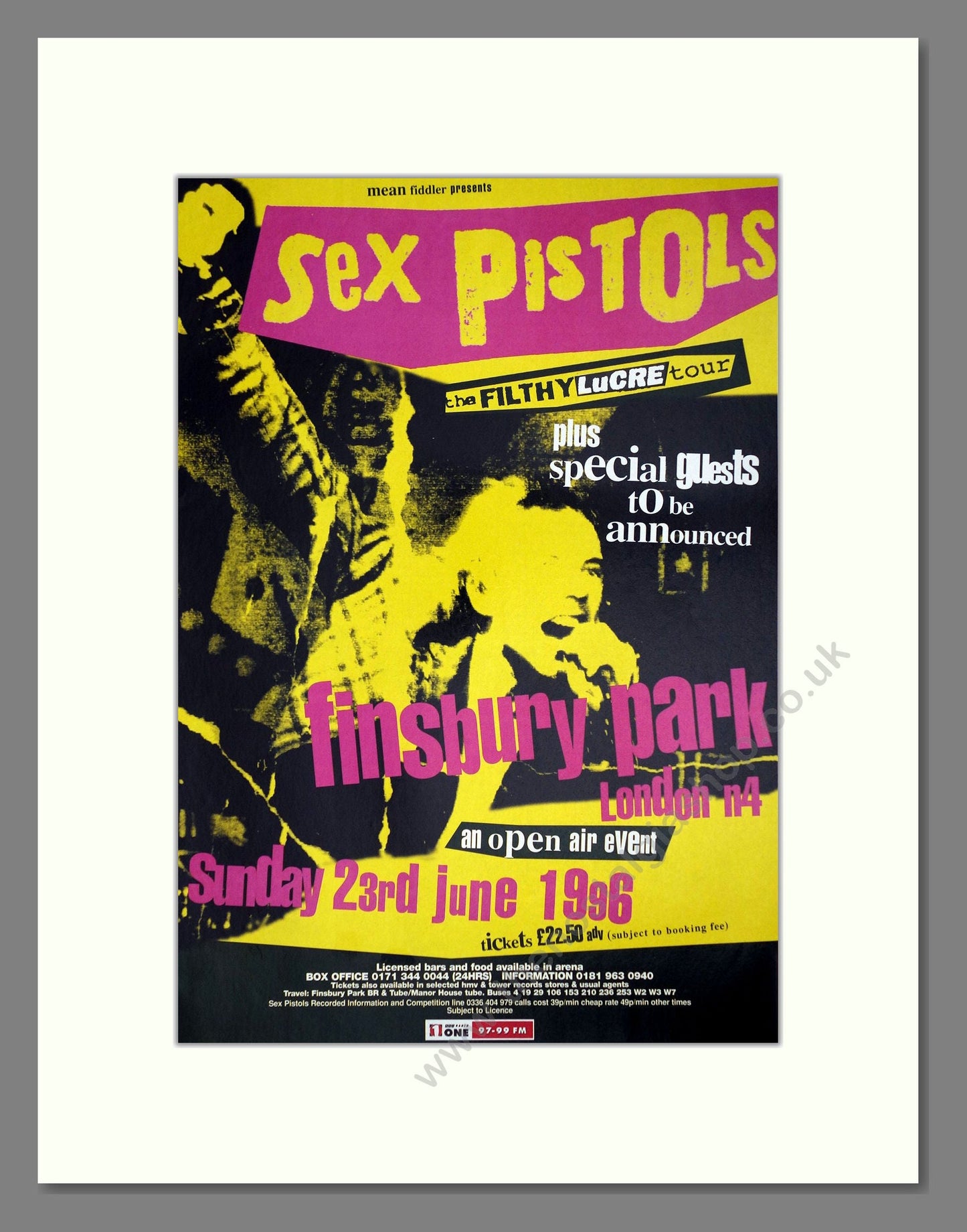 Sex Pistols - Live At Finsbury Park. Vintage Advert 1996 (ref AD64843)