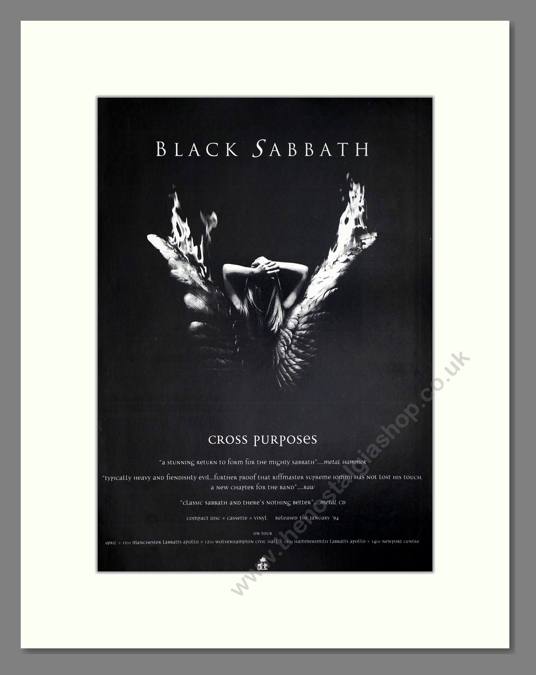 Black Sabbath - Cross Purposes. Vintage Advert 1994 (ref AD64853)