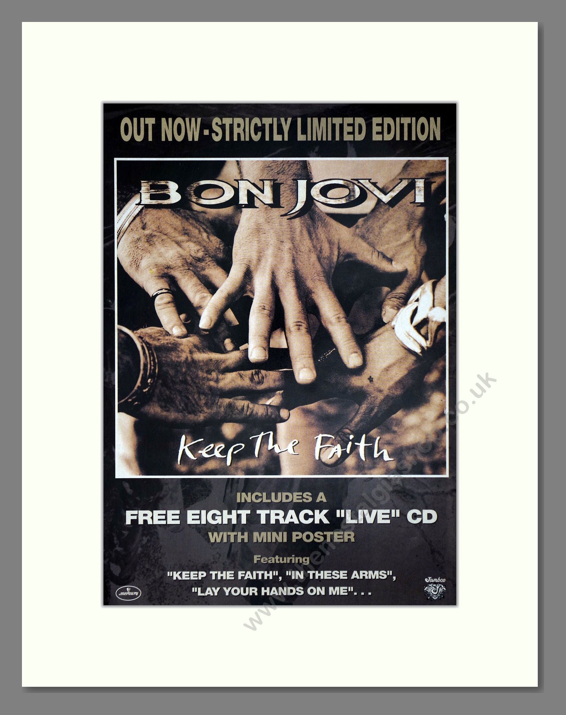 Bon Jovi - Keep The Faith. Vintage Advert 1993 (ref AD64856)