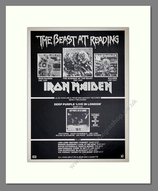 Iron Maiden - The Beast At Reading. Vintage Advert 1982 (ref AD64860)