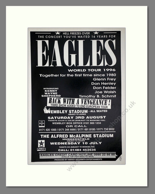 Eagles - UK Tour. Vintage Advert 1996 (ref AD64876)