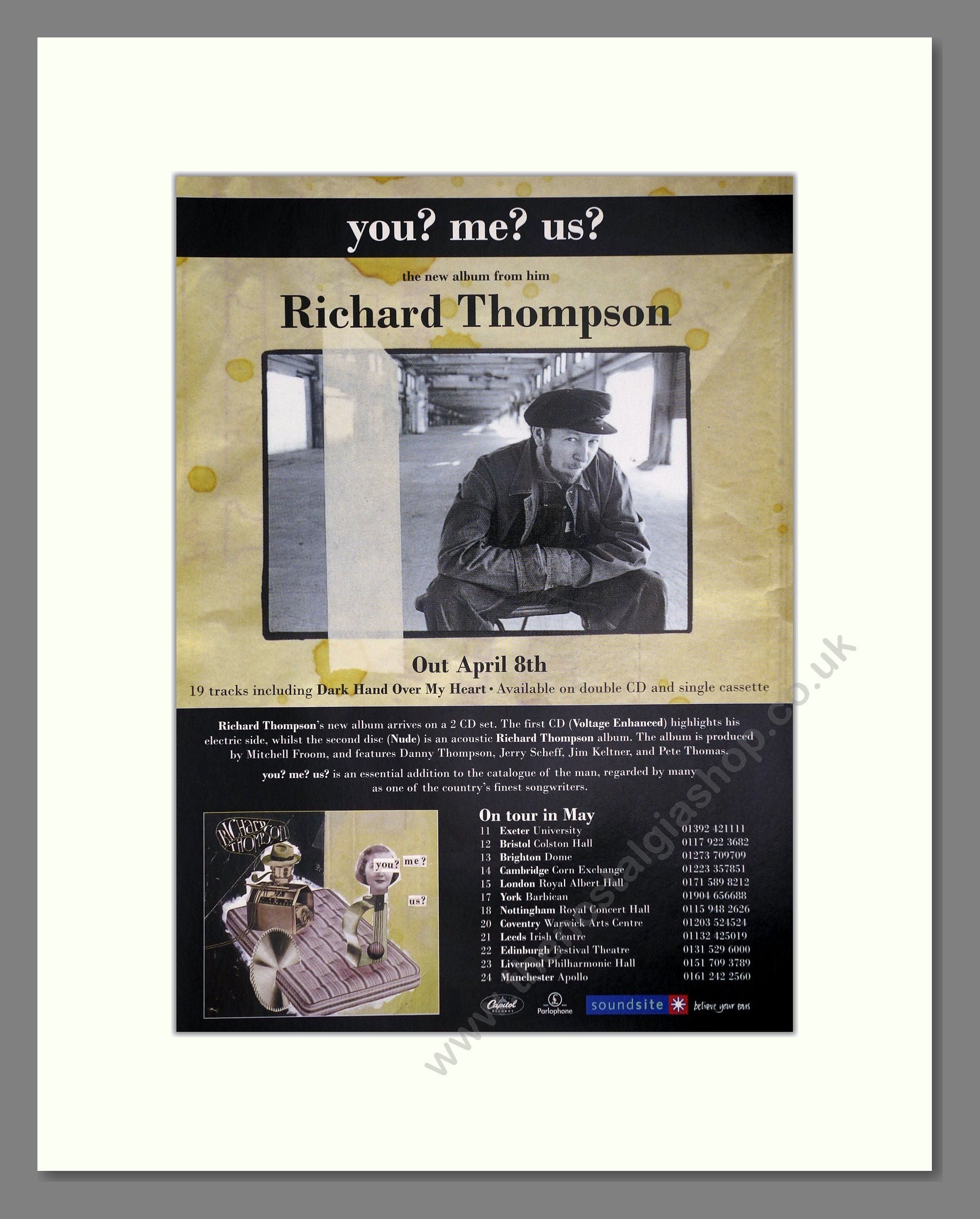 Richard Thompson - You? Me? Us?. Vintage Advert 1996 (ref AD64879)
