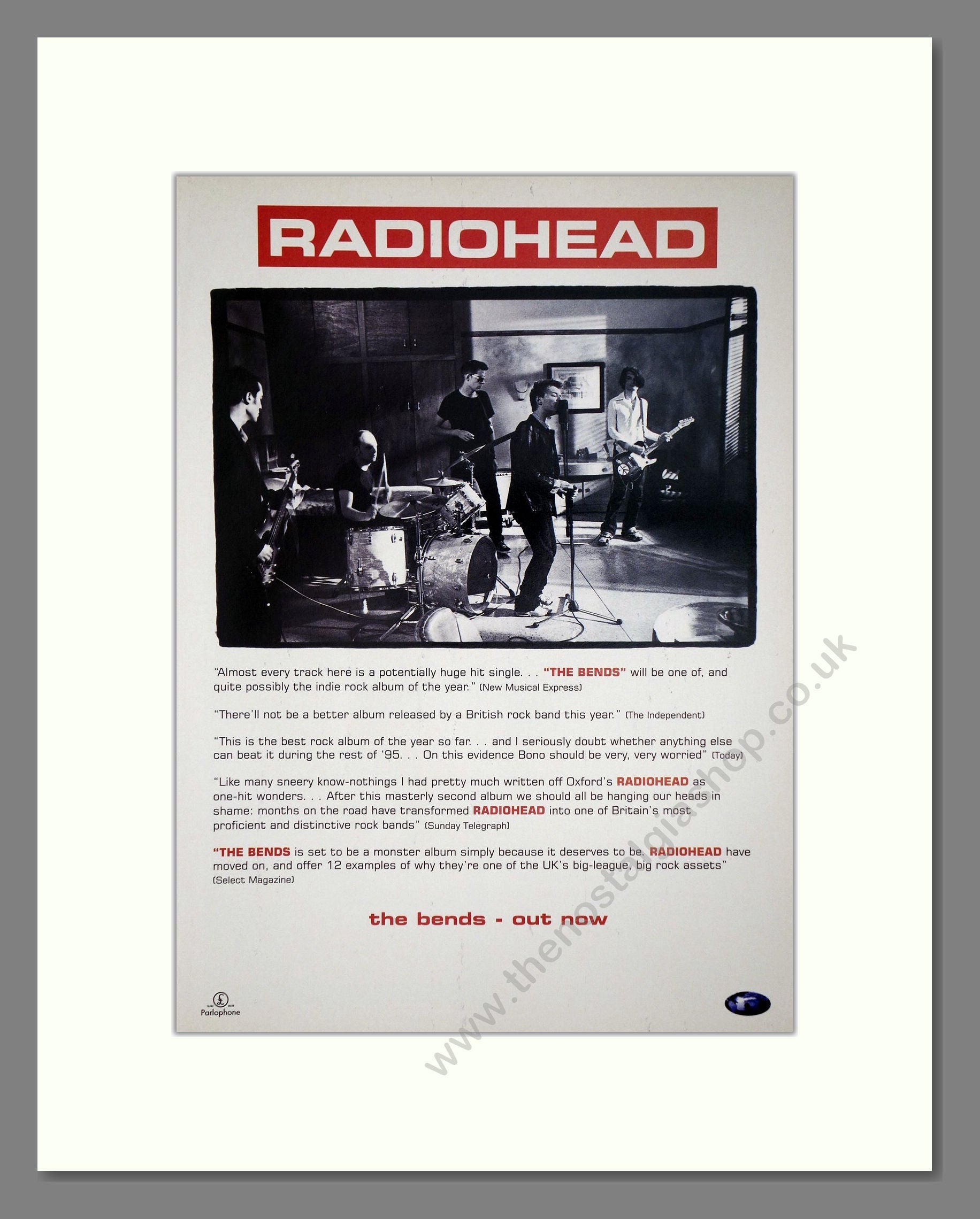 Radiohead - The Bends. Vintage Advert 1996 (ref AD64882)