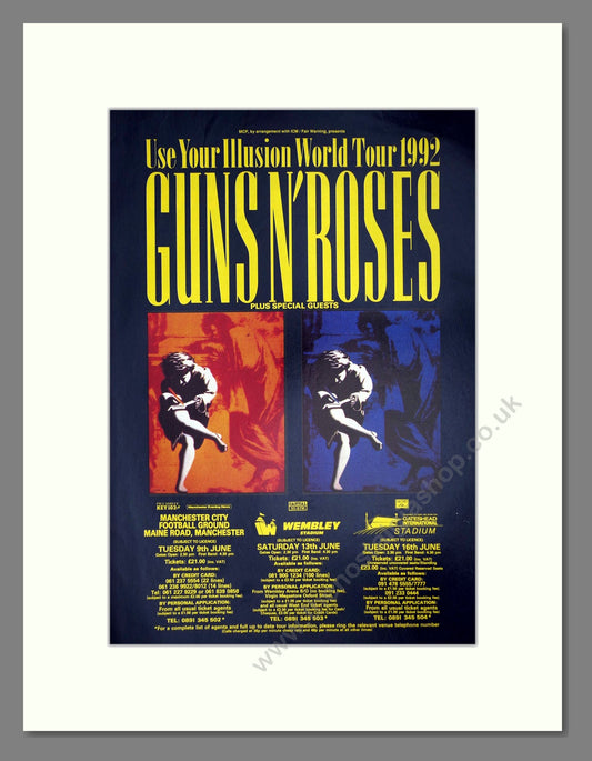 Guns n' Roses - UK Tour. Vintage Advert 1992 (ref AD64888)