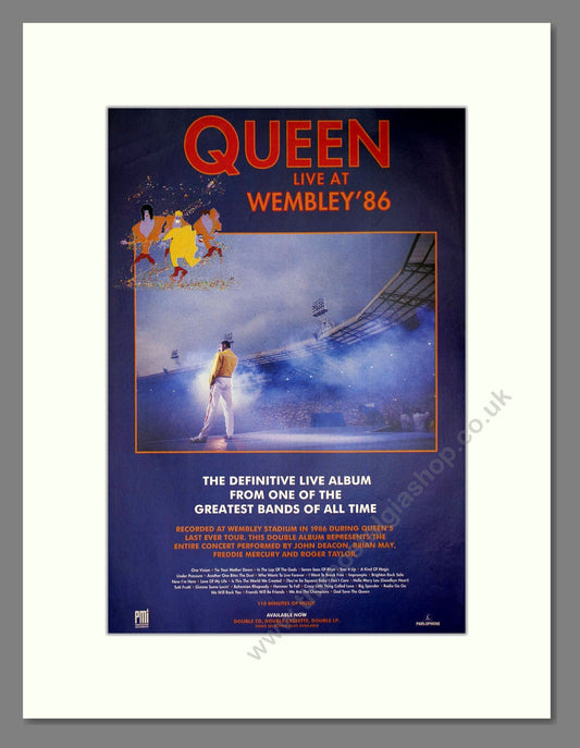 Queen - Live At Wembley 86. Vintage Advert 1986 (ref AD64889)