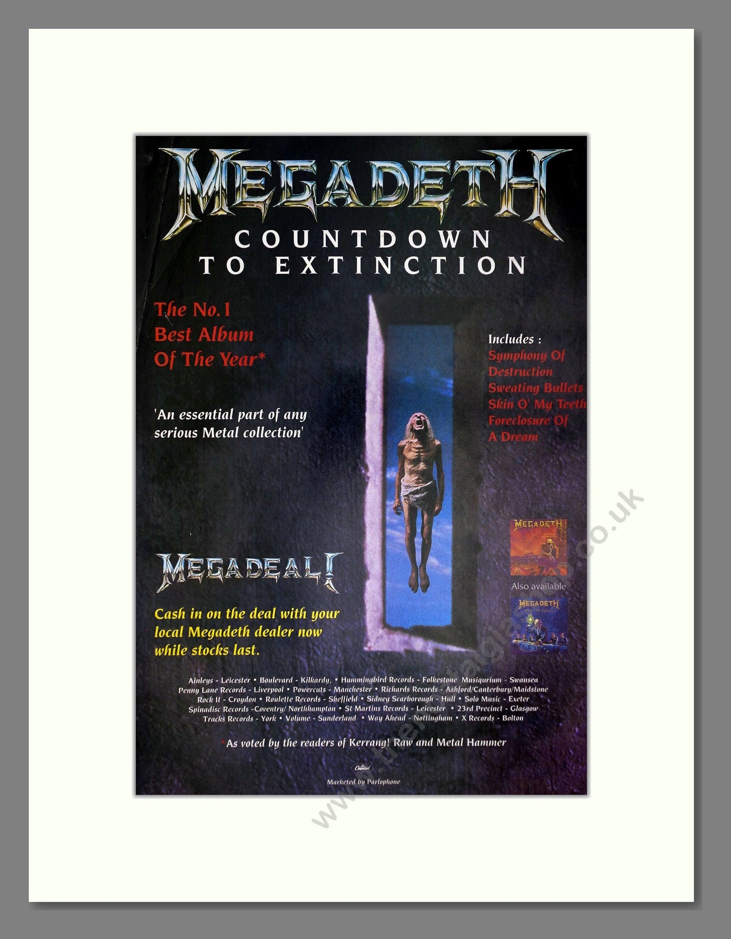 Megadeth - Countdown To Extinction. Vintage Advert 1993 (ref AD64893)