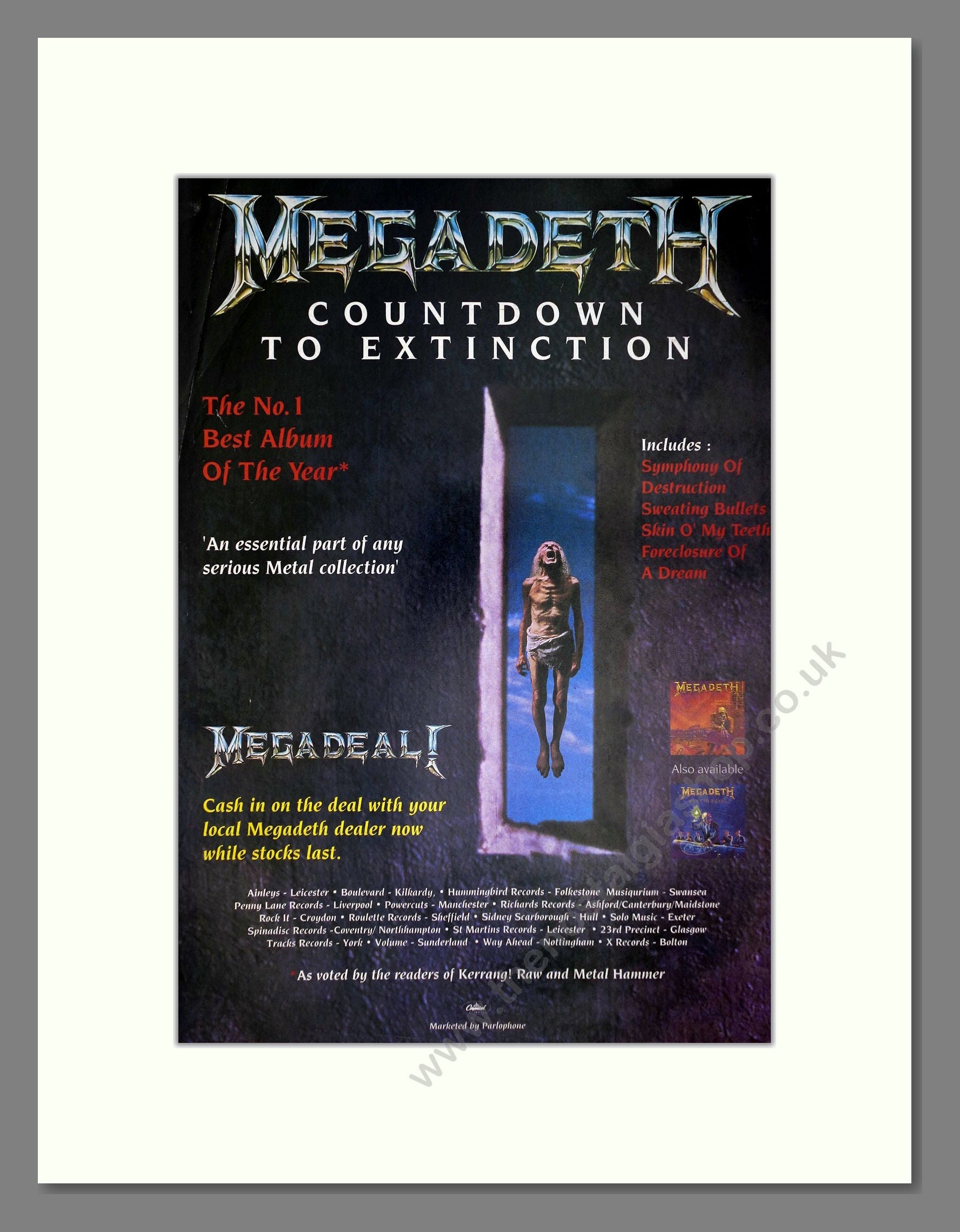 Megadeth - Countdown To Extinction. Vintage Advert 1993 (ref AD64893)