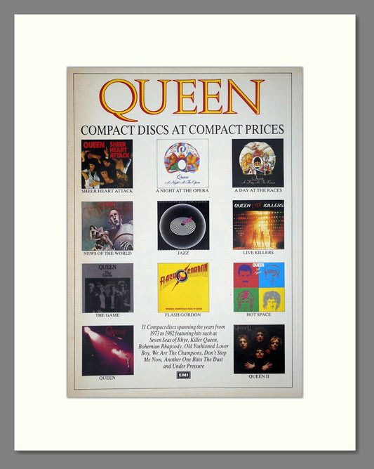 Queen - Various Albums. Vintage Advert 1988 (ref AD64896)