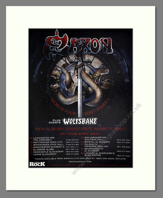 Saxon - UK Tour. Vintage Advert 2011 (ref AD64900)