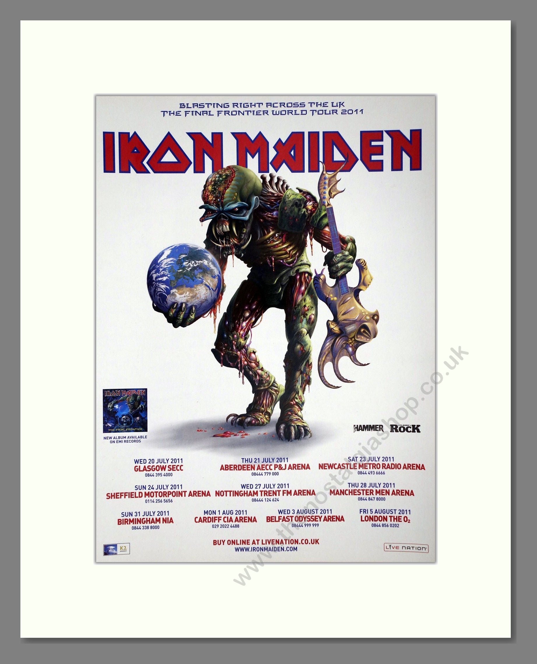 Iron Maiden - UK Tour. Vintage Advert 2011 (ref AD64901)