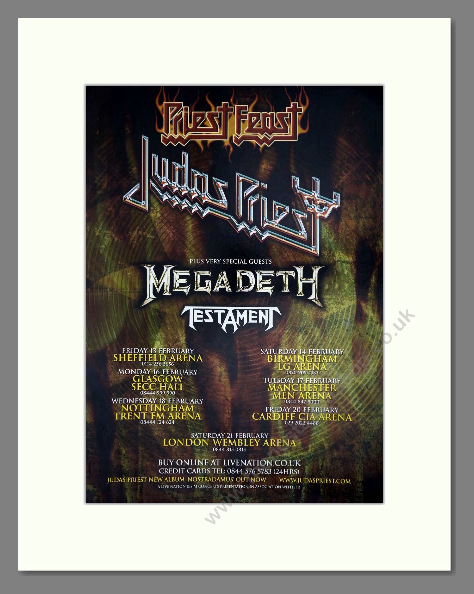 Judas Priest - Priest Feast UK Tour. Vintage Advert 2008 (ref AD64904)