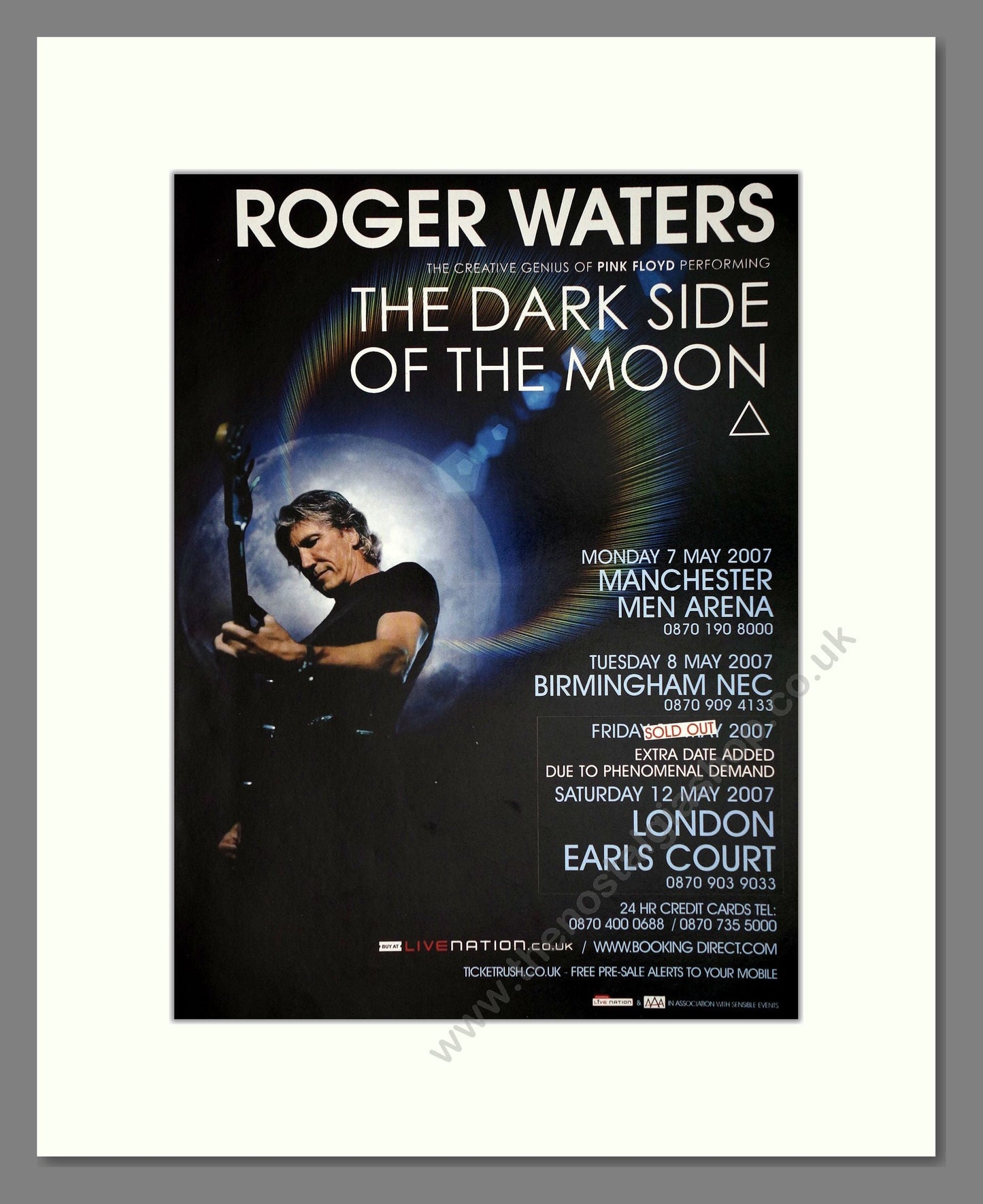 Roger Waters - The Dark Side Of The Moon UK Tour. Vintage Advert 2007 (ref AD64905)