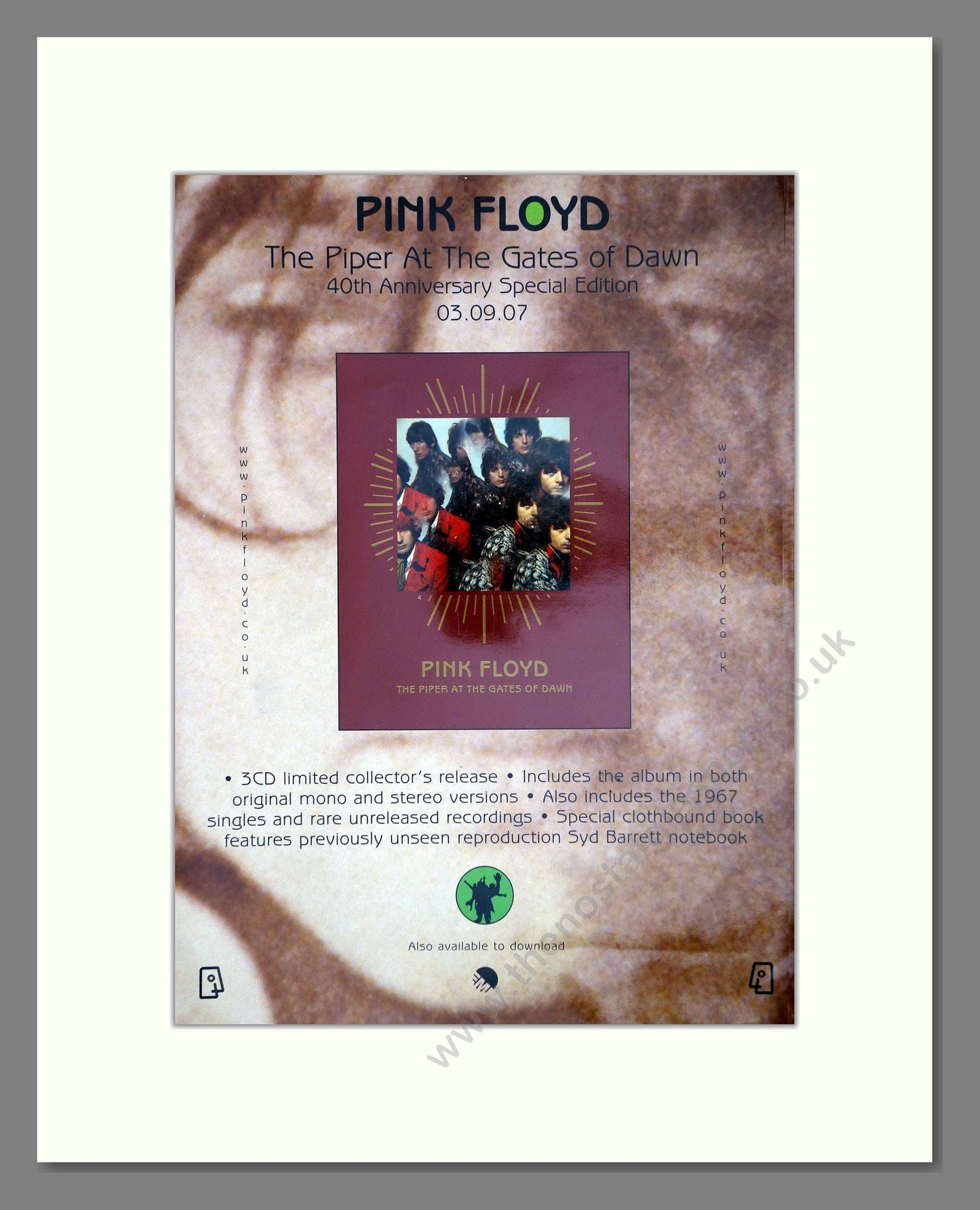 Pink Floyd - The Piper At The Gates Of Dawn. Vintage Advert 2007 (ref AD64906)