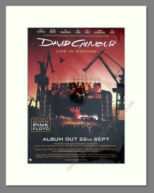 Dave Gilmour - Live In Gdansk. Vintage Advert 2007 (ref AD64908)