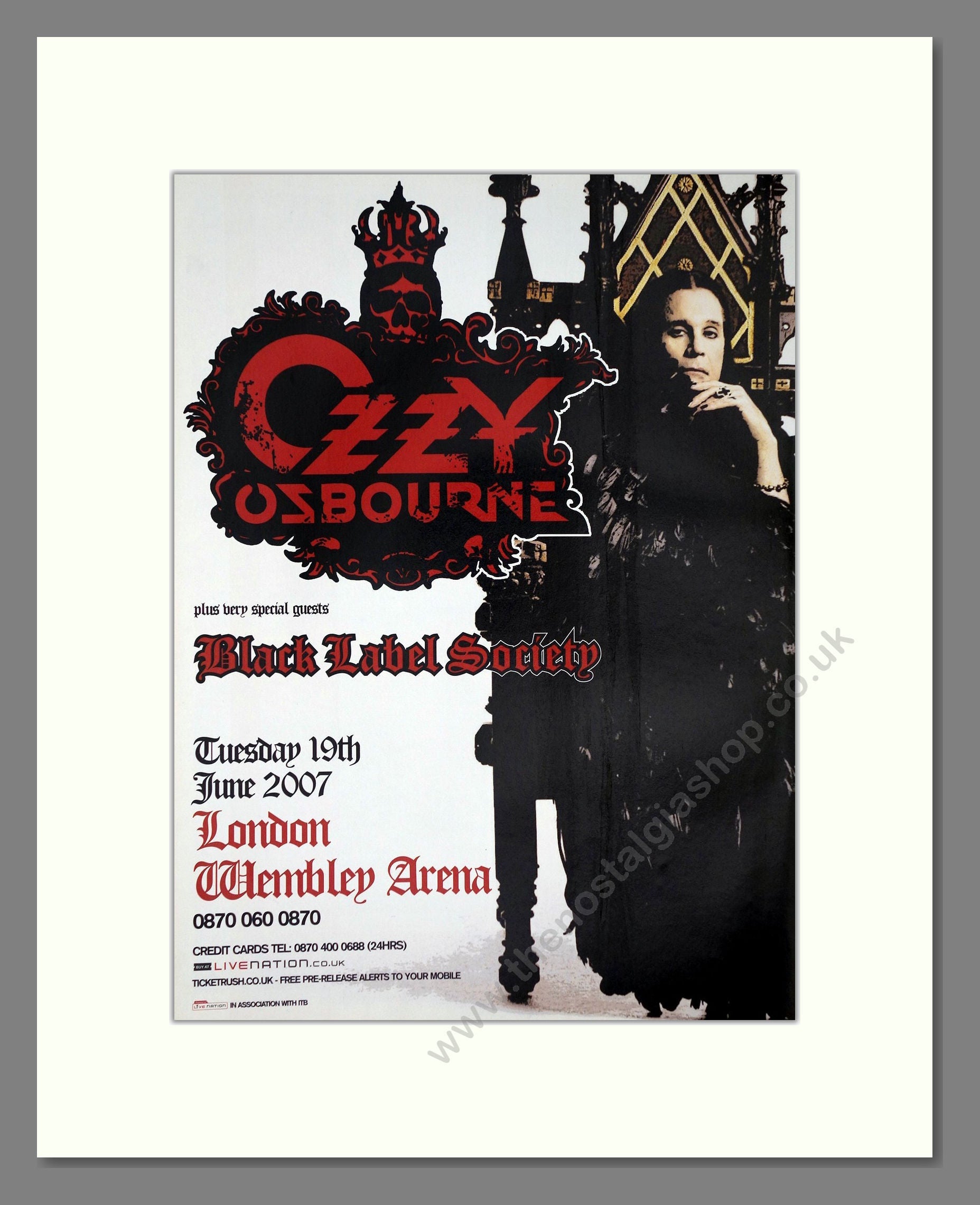 Ozzy Osbourne - Live At Wembley Arena. Vintage Advert 2007 (ref AD64917)