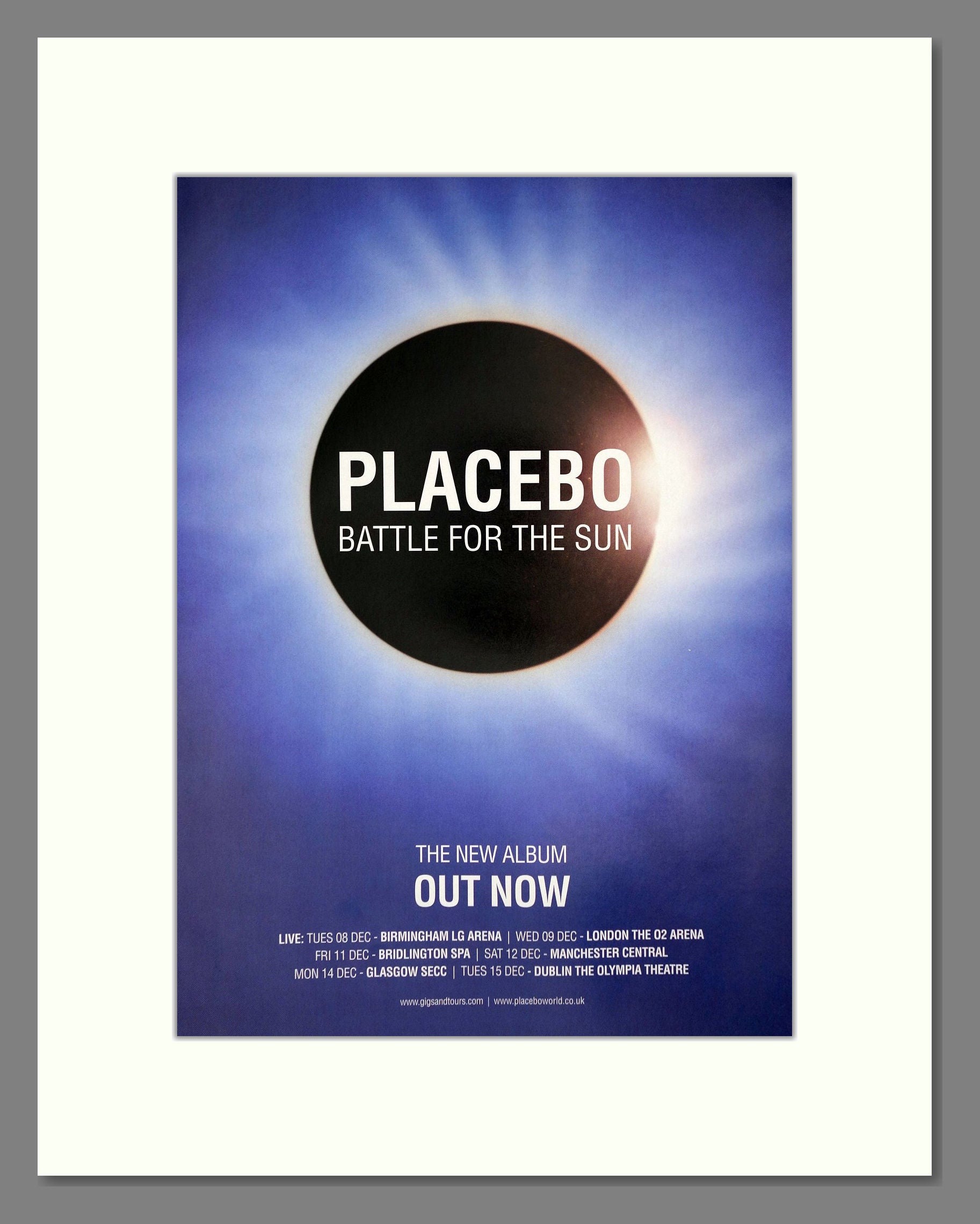 Placebo - Battle For The Sun. Vintage Advert 2009 (ref AD64935)