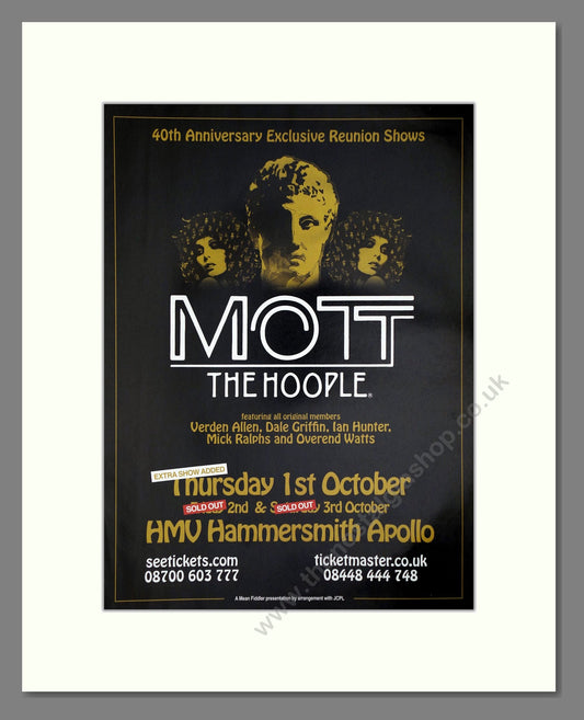 Mott The Hoople - At Hammersmith Apollo. Vintage Advert 2009 (ref AD64938)