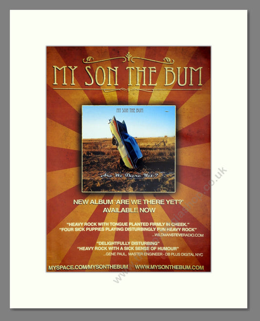 My Son The Bum - Are We There Yet?. Vintage Advert 2009 (ref AD64940)