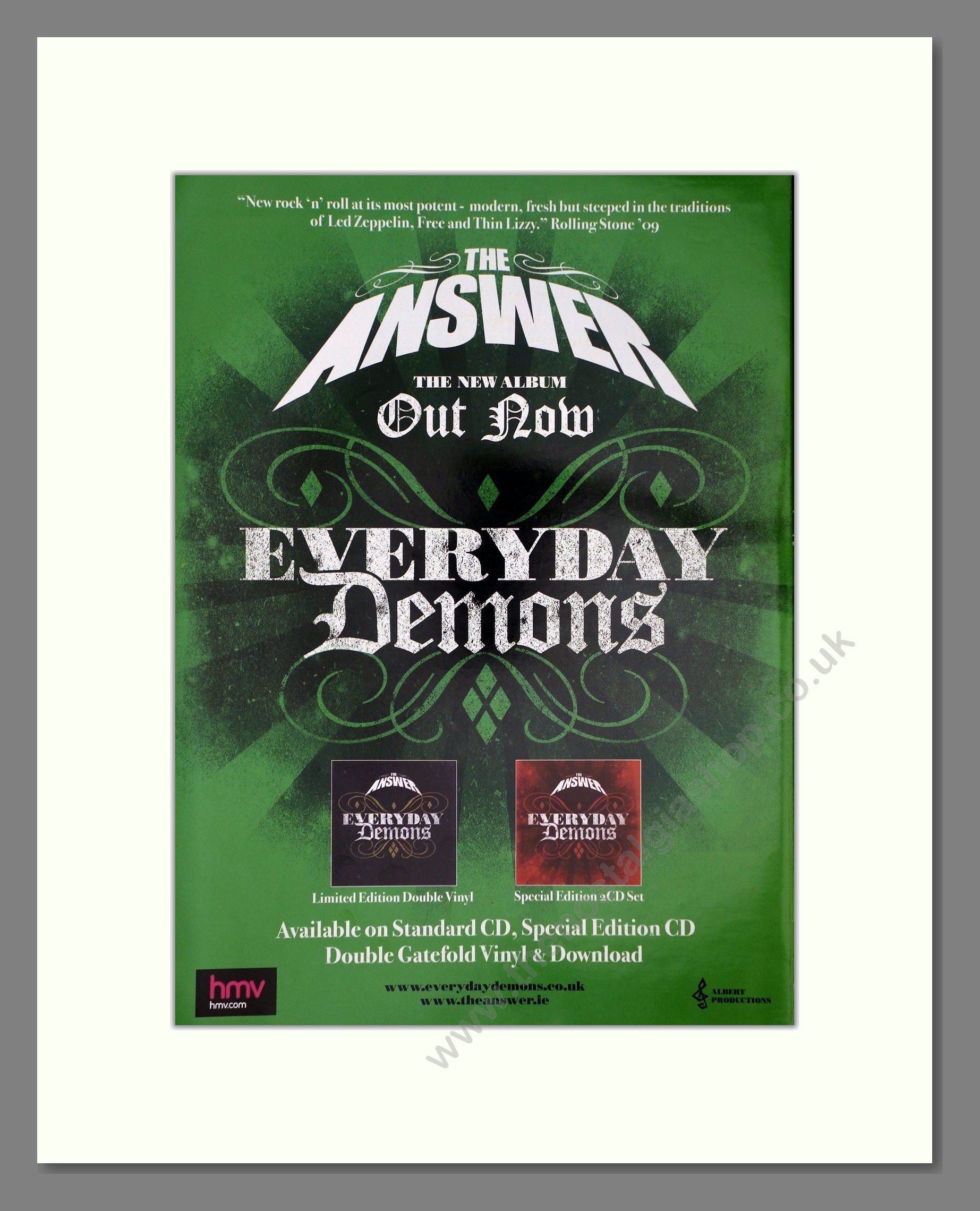 Answer (The) - Everyday Demons. Vintage Advert 2009 (ref AD64941)