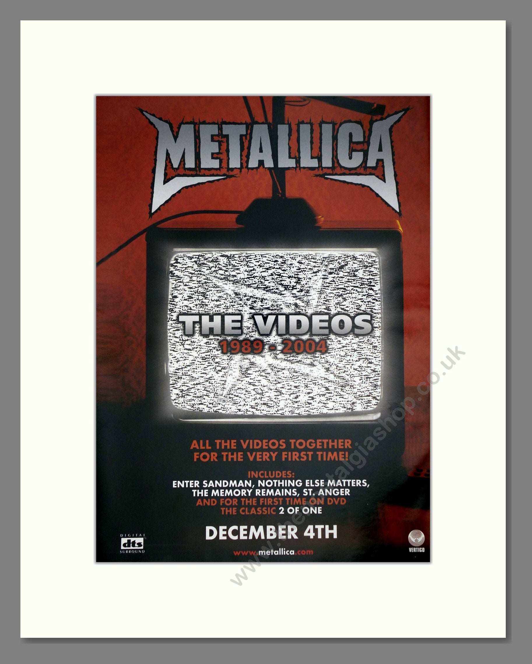 Metallica - The Videos 1989-2004. Vintage Advert 2007 (ref AD64945)