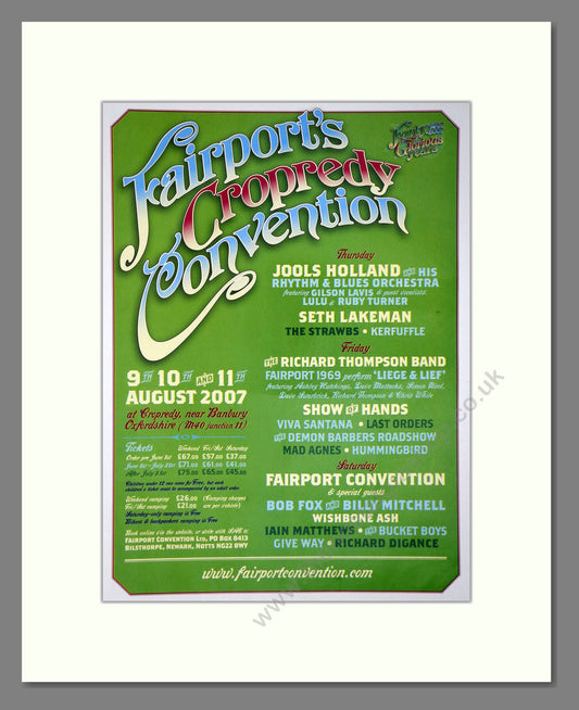 Fairport's Cropredy Convention - Line Up. Vintage Advert 2007 (ref AD64950)