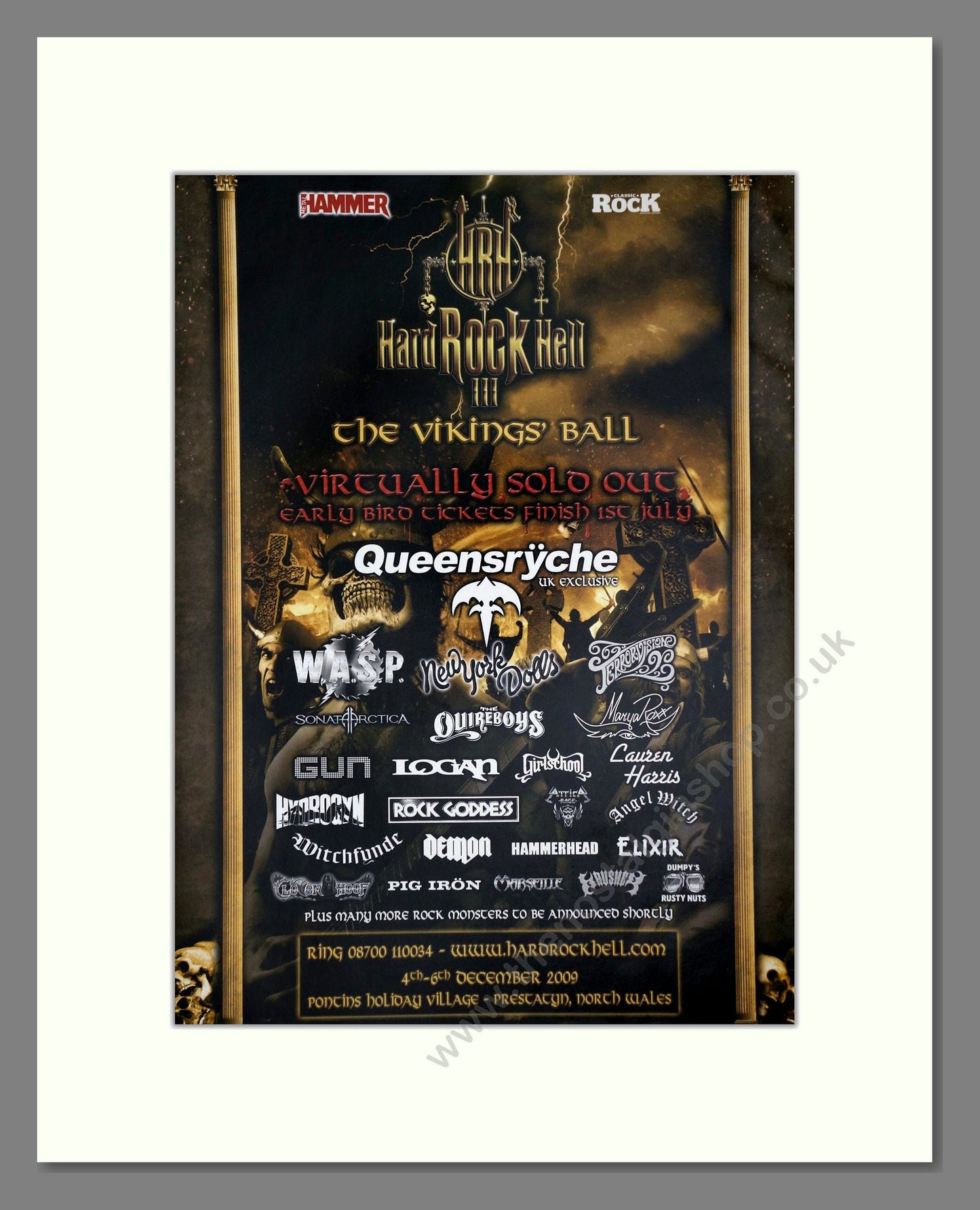 Hard Rock Hell The Vikings Ball - Line Up. Vintage Advert 2009 (ref AD64954)