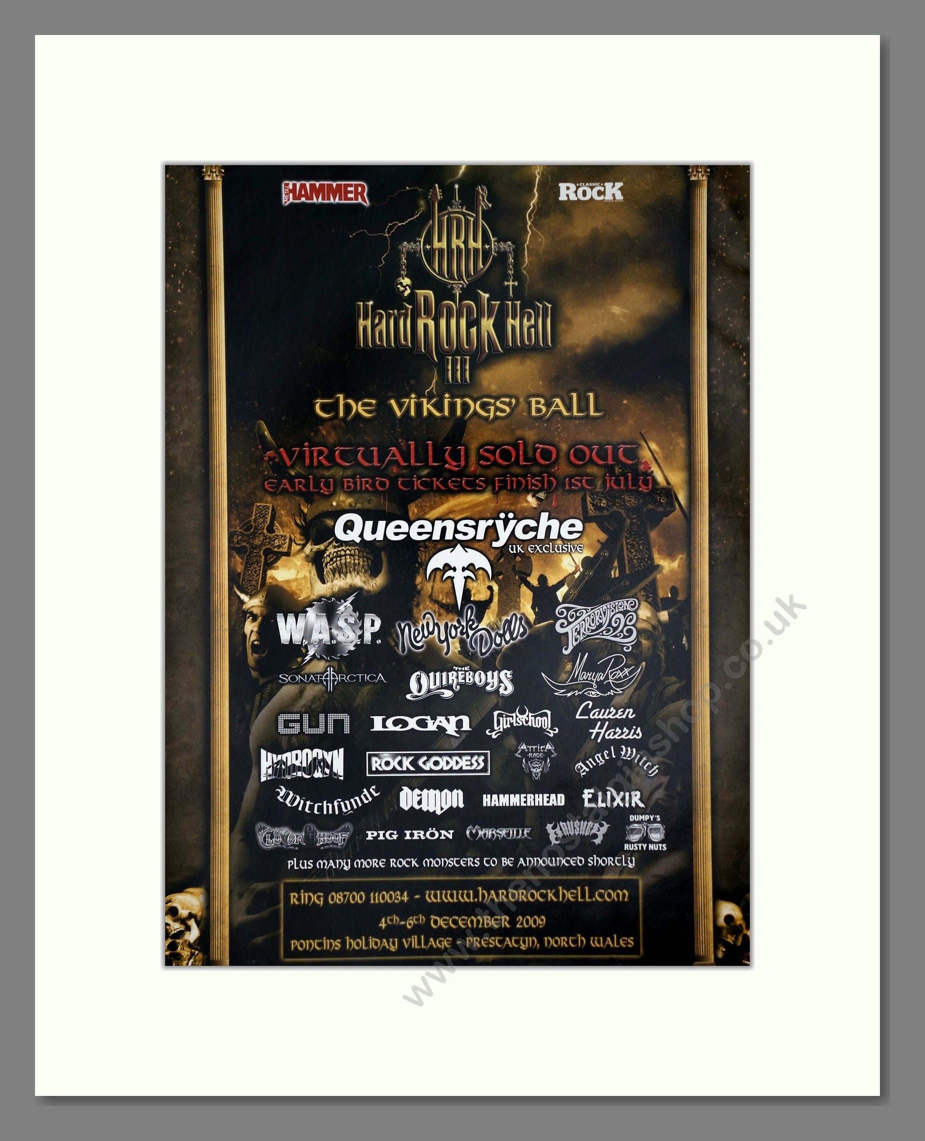 Hard Rock Hell The Vikings Ball - Line Up. Vintage Advert 2009 (ref AD64954)