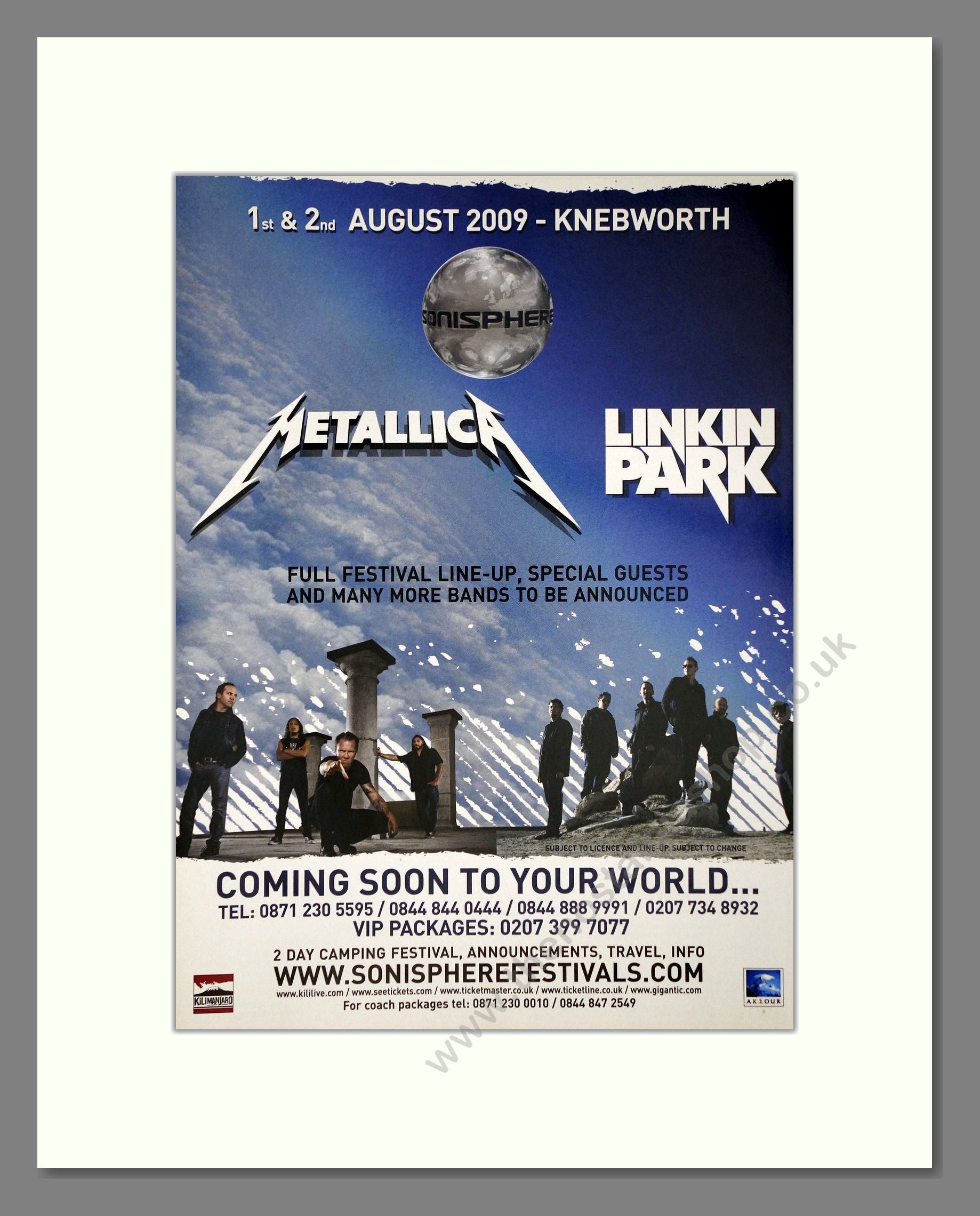 Sonisphere Festival - Line Up. Vintage Advert 2009 (ref AD64959)