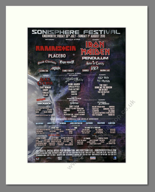 Sonisphere Festival - Line Up. Vintage Advert 2010 (ref AD64960)