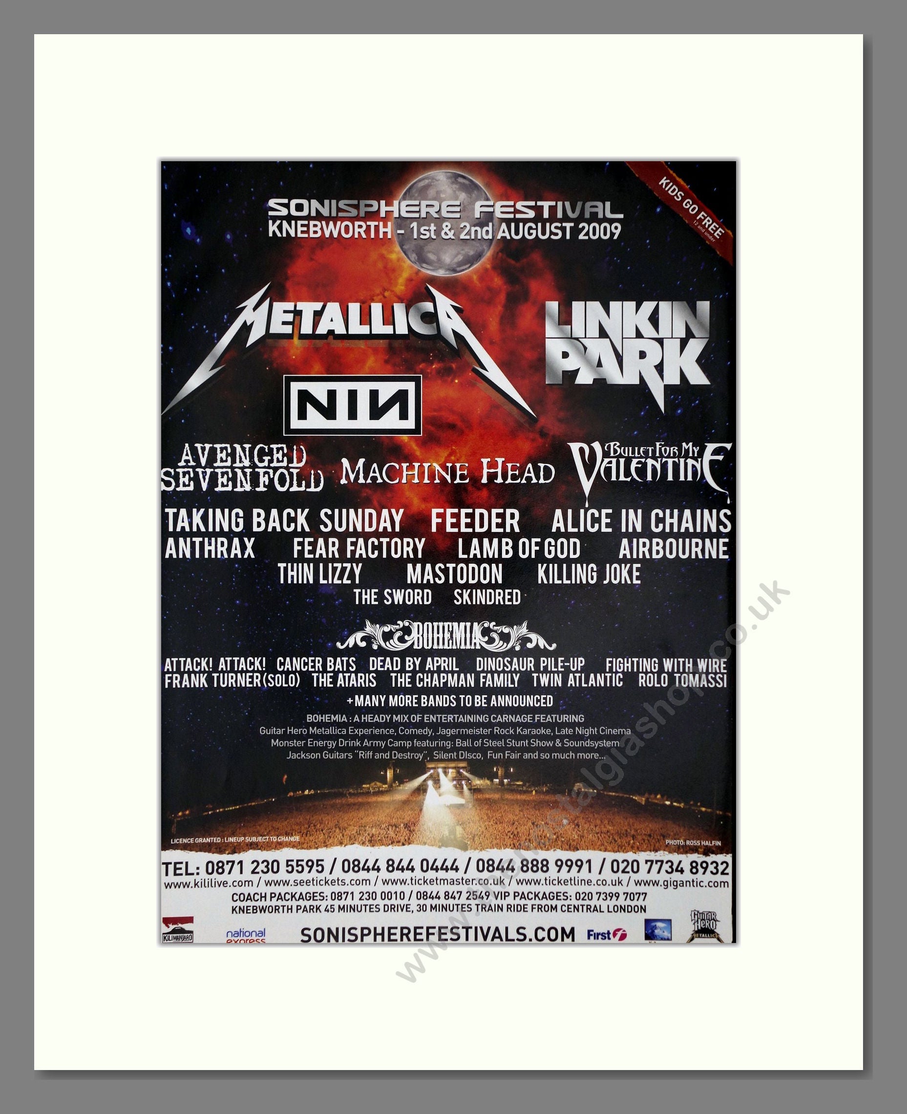 Sonisphere Festival - Line Up. Vintage Advert 2009 (ref AD64963)
