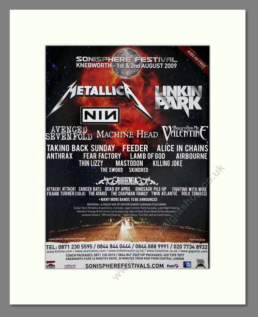 Sonisphere Festival - Line Up. Vintage Advert 2009 (ref AD64963)