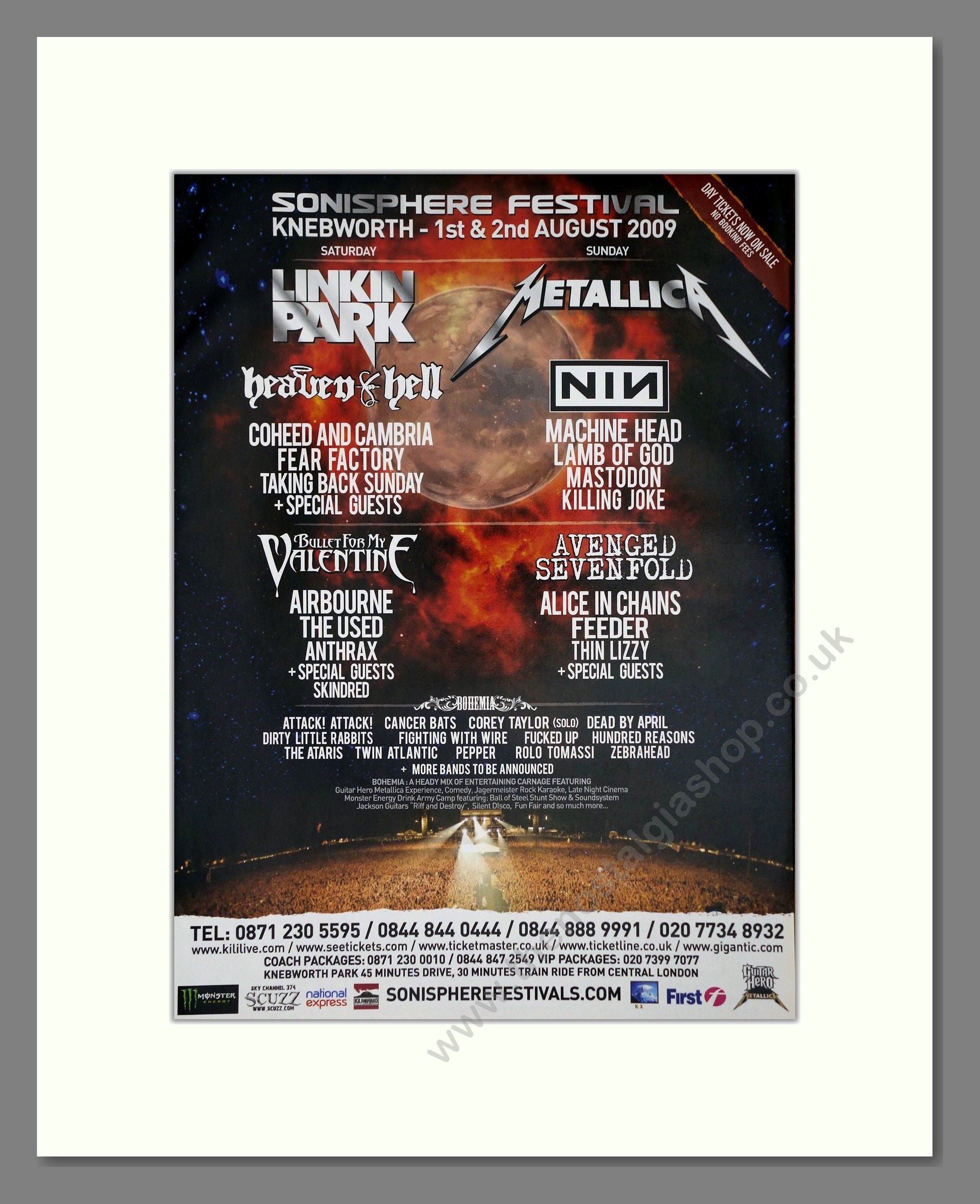 Sonisphere Festival - Line Up. Vintage Advert 2009 (ref AD64964)