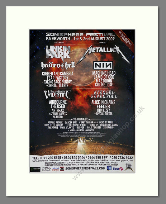 Sonisphere Festival - Line Up. Vintage Advert 2009 (ref AD64964)