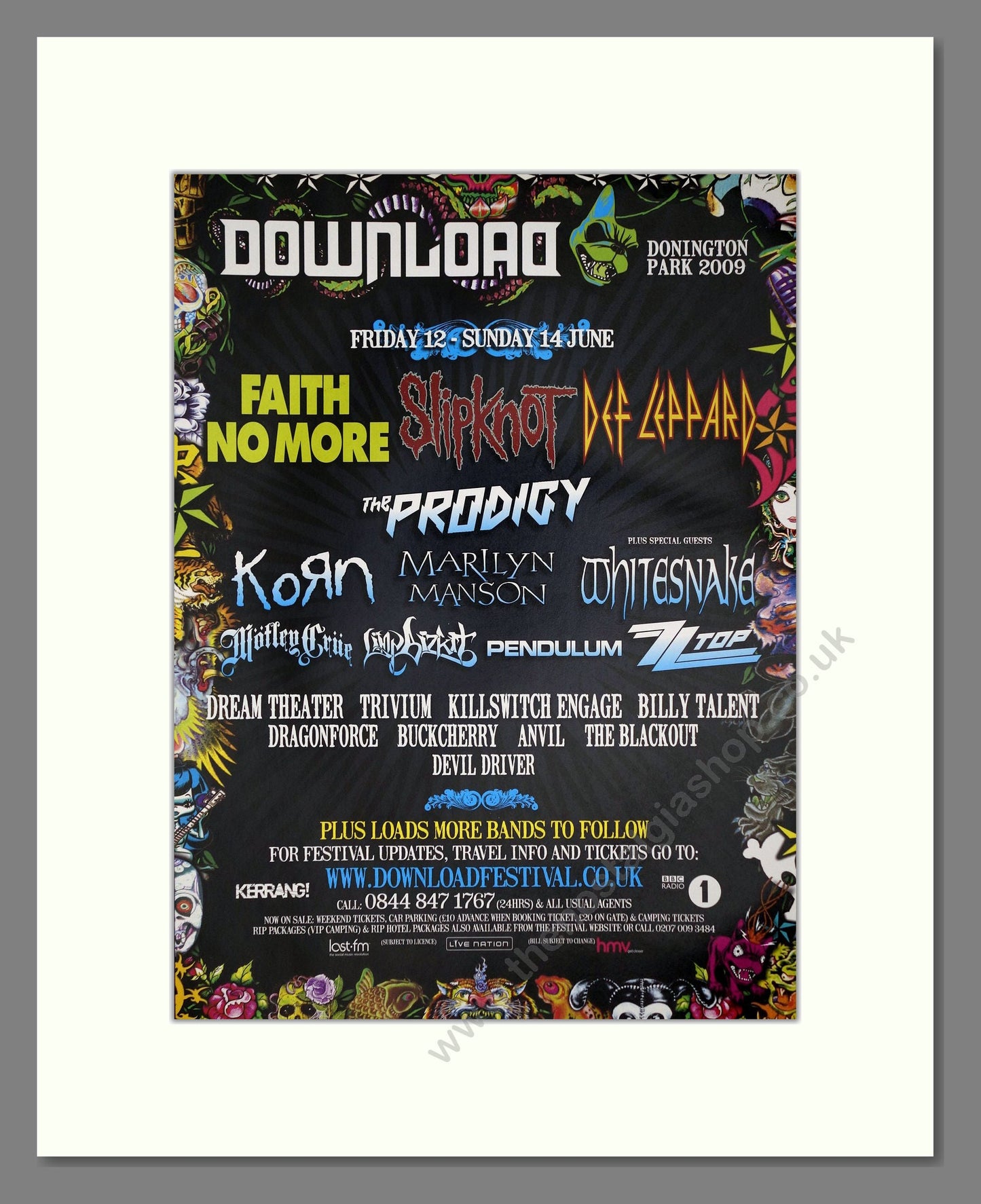 Download Festival - Line Up. Vintage Advert 2009 (ref AD64966)